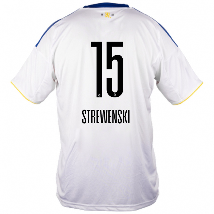 גברים Lukas Strewenski #15 לבן כחול צהוב הרחק ג'רזי 2025/26 חולצה קצרה
