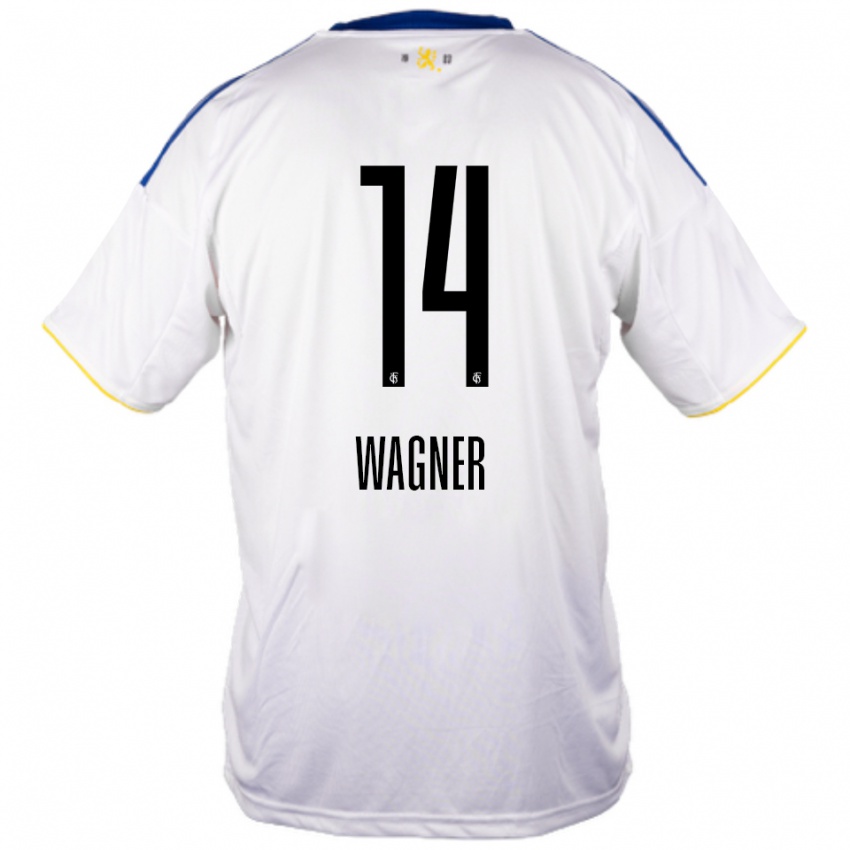 גברים Celine Wagner #14 לבן כחול צהוב הרחק ג'רזי 2025/26 חולצה קצרה