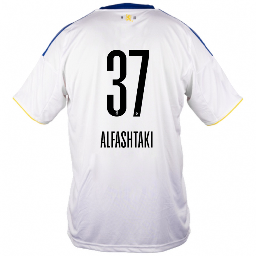 גברים Odey Alfashtaki #37 לבן כחול צהוב הרחק ג'רזי 2025/26 חולצה קצרה