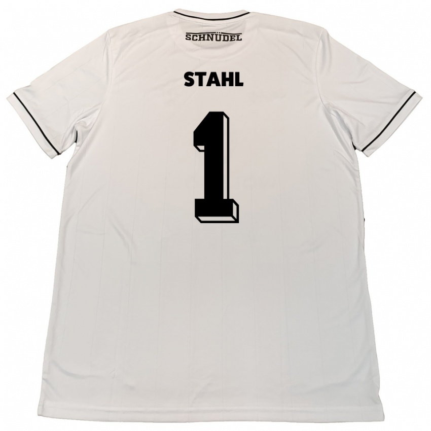 גברים טוני סטאהל #1 לבן שחור הרחק ג'רזי 2025/26 חולצה קצרה