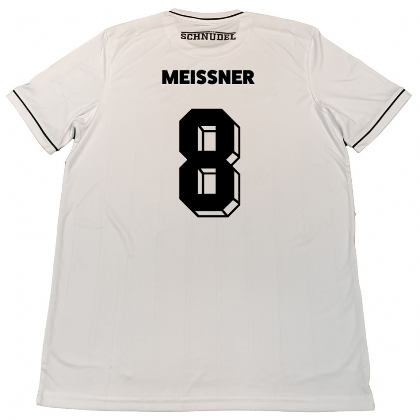 גברים תומאס מייסנר #8 לבן שחור הרחק ג'רזי 2025/26 חולצה קצרה