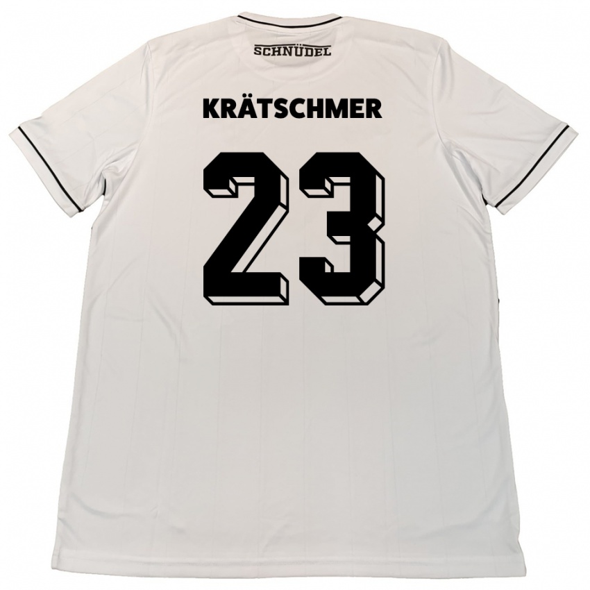 גברים פיוס קרצ'מר #23 לבן שחור הרחק ג'רזי 2025/26 חולצה קצרה