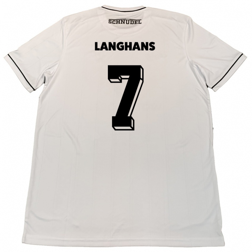 גברים לאונרד לאנגהאנס #7 לבן שחור הרחק ג'רזי 2025/26 חולצה קצרה