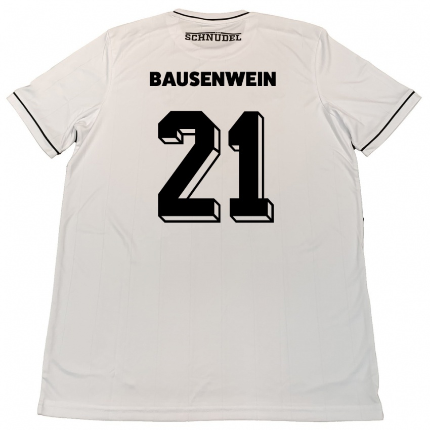 גברים Lauris Bausenwein #21 לבן שחור הרחק ג'רזי 2025/26 חולצה קצרה