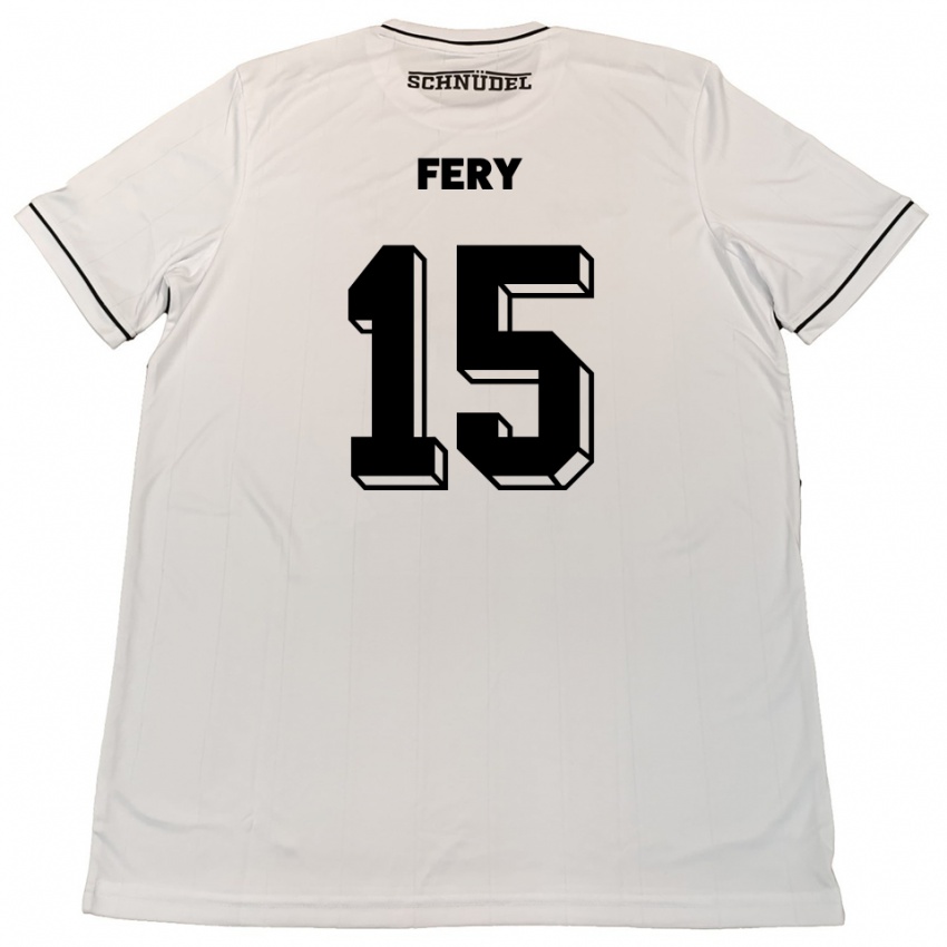 גברים קווין פרי #15 לבן שחור הרחק ג'רזי 2025/26 חולצה קצרה