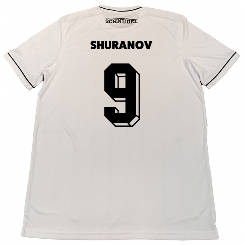 גברים אריק שוראנוב #9 לבן שחור הרחק ג'רזי 2025/26 חולצה קצרה