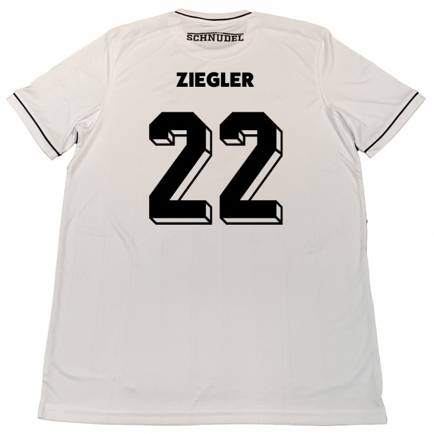 גברים Kevin Ziegler #22 לבן שחור הרחק ג'רזי 2025/26 חולצה קצרה