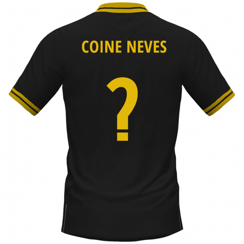 גברים Arthur Coine Neves #0 שחור צהוב הרחק ג'רזי 2025/26 חולצה קצרה