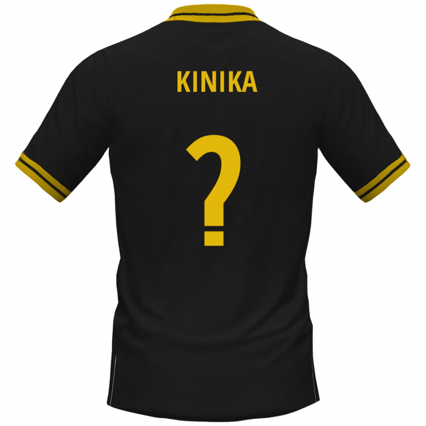 גברים Darryl Kinika #0 שחור צהוב הרחק ג'רזי 2025/26 חולצה קצרה