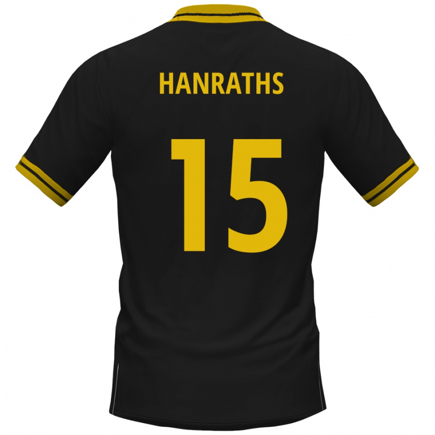 גברים מיקה טימותי האנרטס #15 שחור צהוב הרחק ג'רזי 2025/26 חולצה קצרה