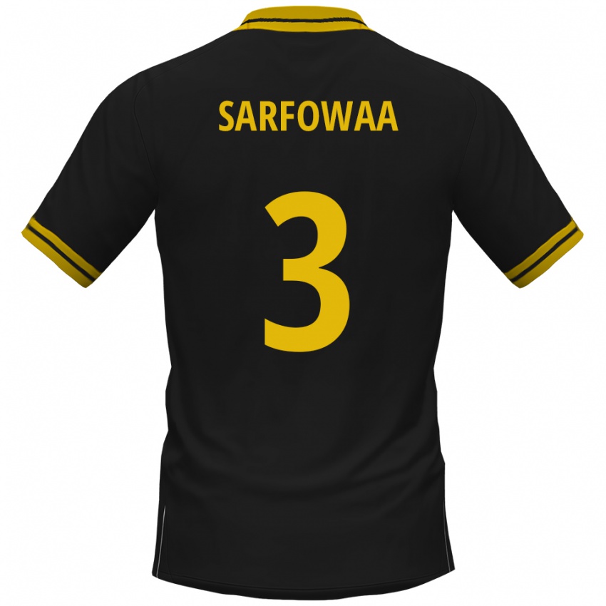 גברים Christian Sarfowaa #3 שחור צהוב הרחק ג'רזי 2025/26 חולצה קצרה