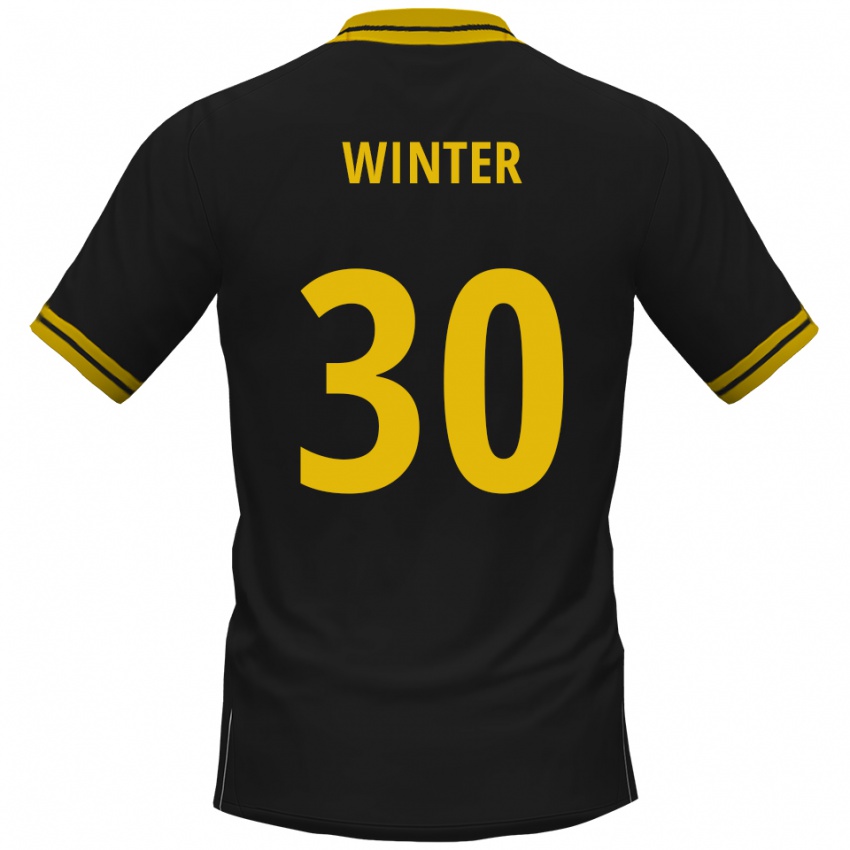 גברים נילס ווינטר #30 שחור צהוב הרחק ג'רזי 2025/26 חולצה קצרה