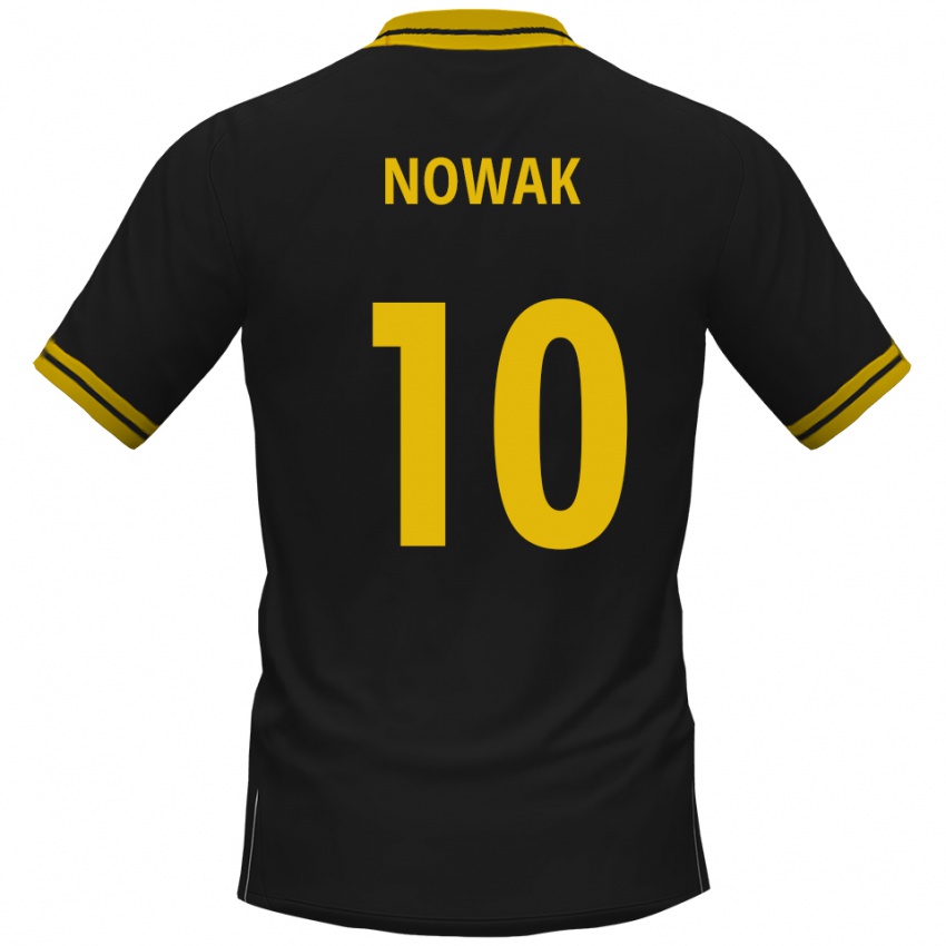 גברים Sven Nowak #10 שחור צהוב הרחק ג'רזי 2025/26 חולצה קצרה