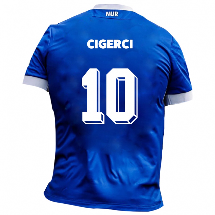 גברים Tolcay Cigerci #10 כחול לבן הרחק ג'רזי 2025/26 חולצה קצרה