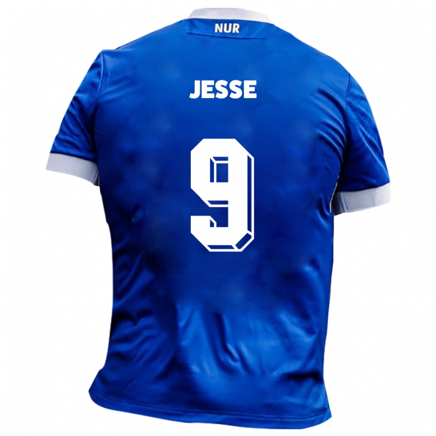 גברים Lennard Jesse #9 כחול לבן הרחק ג'רזי 2025/26 חולצה קצרה