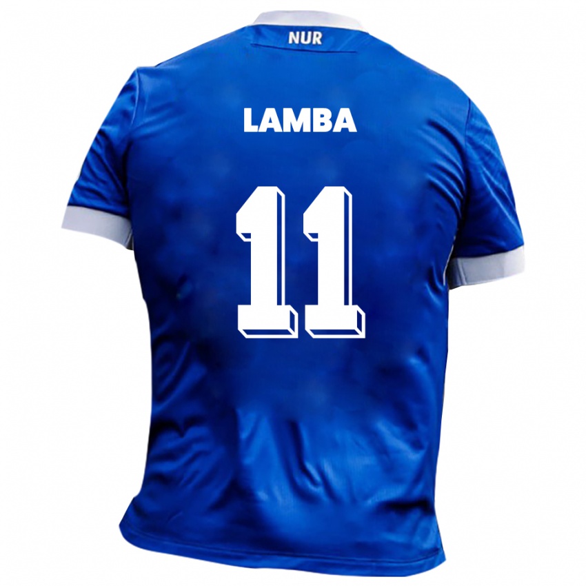 גברים Eusebe Lamba #11 כחול לבן הרחק ג'רזי 2025/26 חולצה קצרה