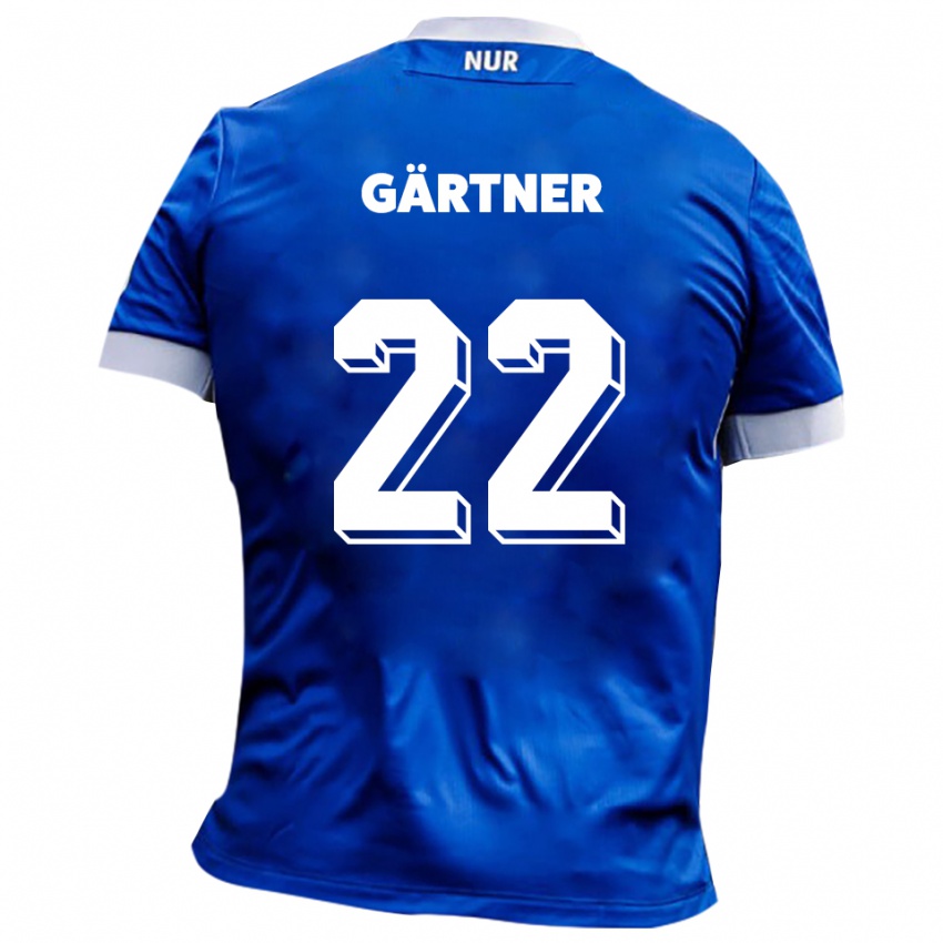 גברים Justin Gärtner #22 כחול לבן הרחק ג'רזי 2025/26 חולצה קצרה