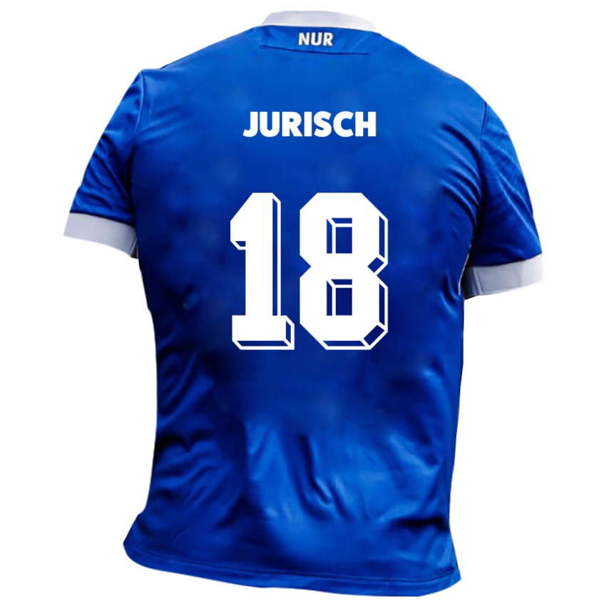 גברים Max Jurisch #18 כחול לבן הרחק ג'רזי 2025/26 חולצה קצרה