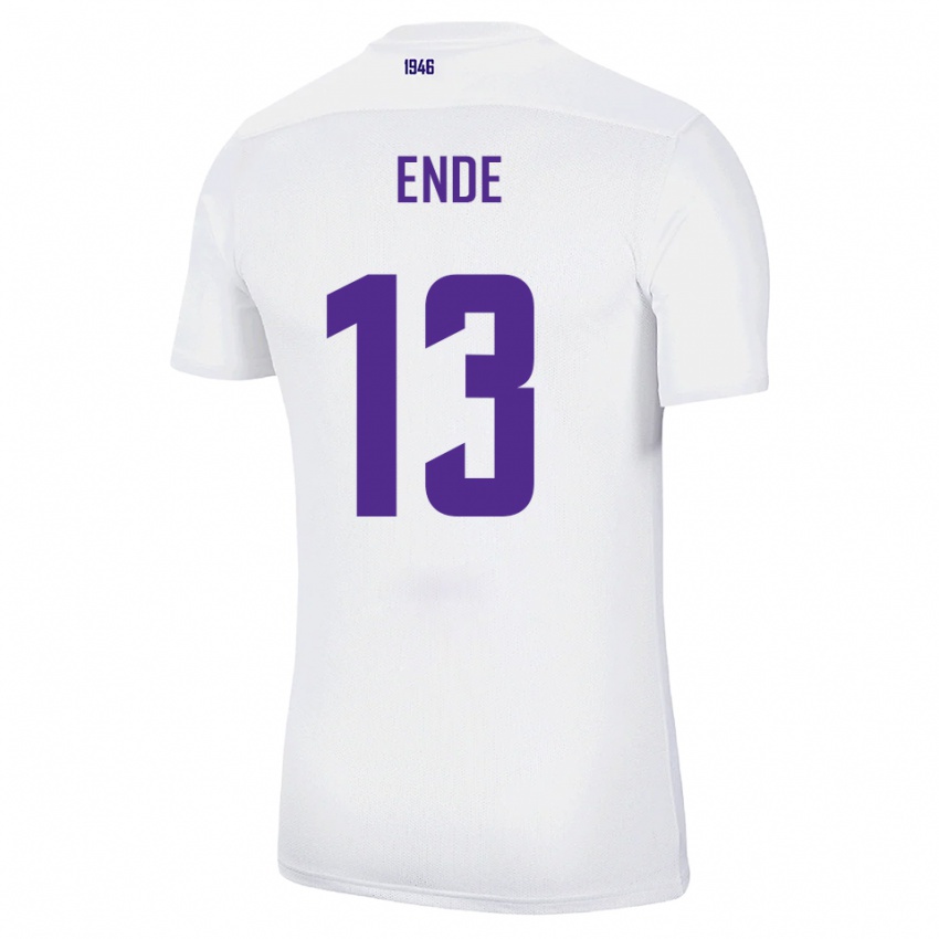 גברים Oskar Ende #13 לבן ירוק הרחק ג'רזי 2025/26 חולצה קצרה