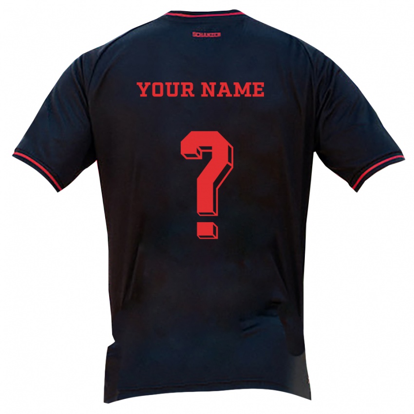 גברים השם שלך #0 שחור אדום לבן הרחק ג'רזי 2025/26 חולצה קצרה