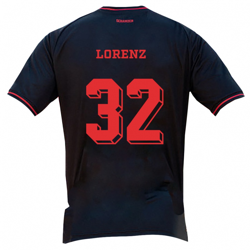 גברים סימון לורנץ #32 שחור אדום לבן הרחק ג'רזי 2025/26 חולצה קצרה