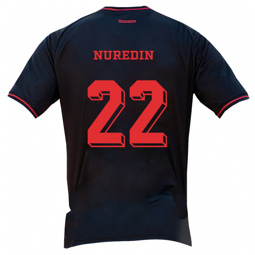 גברים נורדין רקספי #22 שחור אדום לבן הרחק ג'רזי 2025/26 חולצה קצרה
