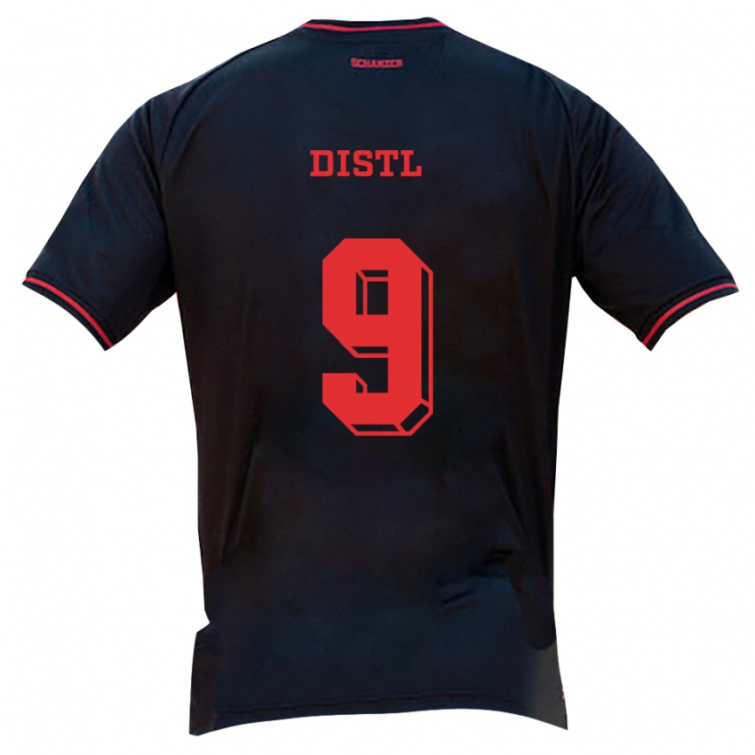 גברים מנואל דיסטל #9 שחור אדום לבן הרחק ג'רזי 2025/26 חולצה קצרה