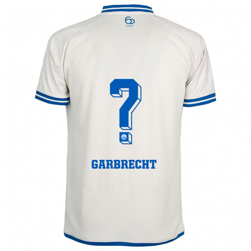 גברים Johan Garbrecht #0 לבן כחול הרחק ג'רזי 2025/26 חולצה קצרה