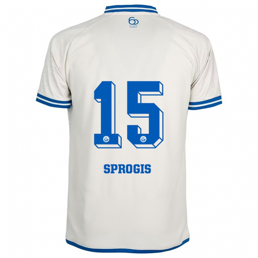 גברים פליקס ספרוגיס #15 לבן כחול הרחק ג'רזי 2025/26 חולצה קצרה