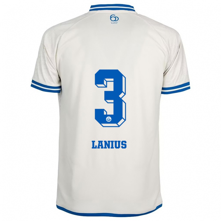 גברים דומיניק לניוס #3 לבן כחול הרחק ג'רזי 2025/26 חולצה קצרה
