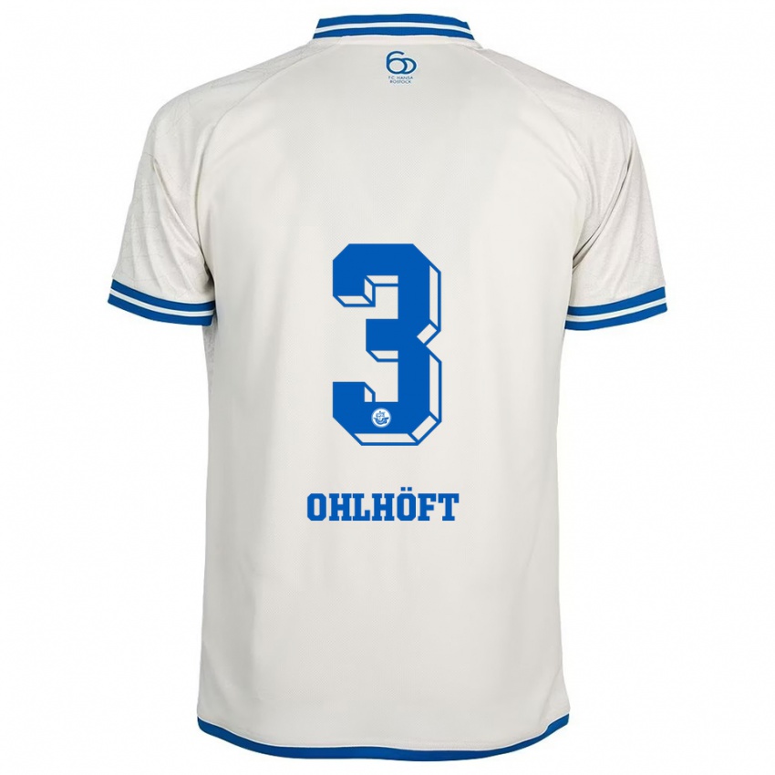 גברים Louis Ohlhöft #3 לבן כחול הרחק ג'רזי 2025/26 חולצה קצרה