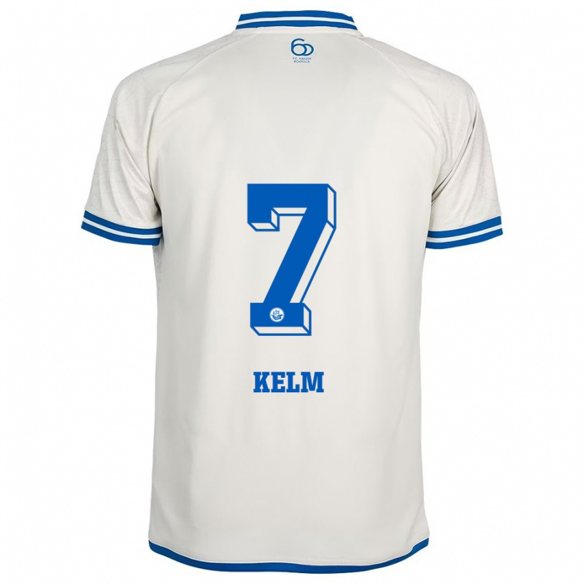 גברים מאטס קלם #7 לבן כחול הרחק ג'רזי 2025/26 חולצה קצרה