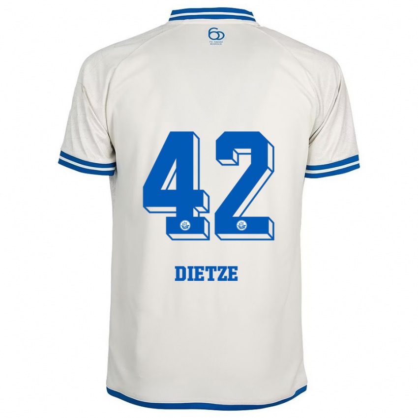 גברים בנו יוהנס דיצה #42 לבן כחול הרחק ג'רזי 2025/26 חולצה קצרה