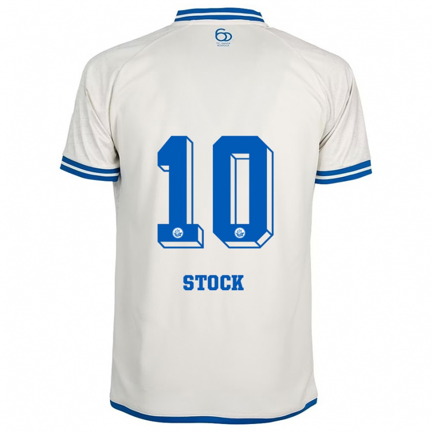 גברים Paul Stock #10 לבן כחול הרחק ג'רזי 2025/26 חולצה קצרה