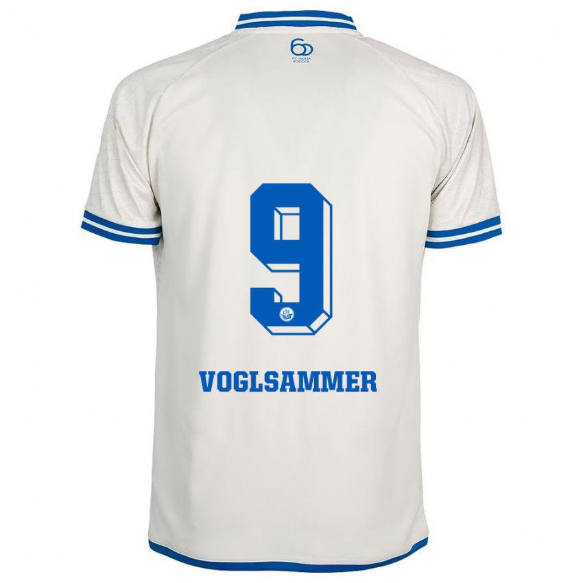 גברים Andreas Voglsammer #9 לבן כחול הרחק ג'רזי 2025/26 חולצה קצרה