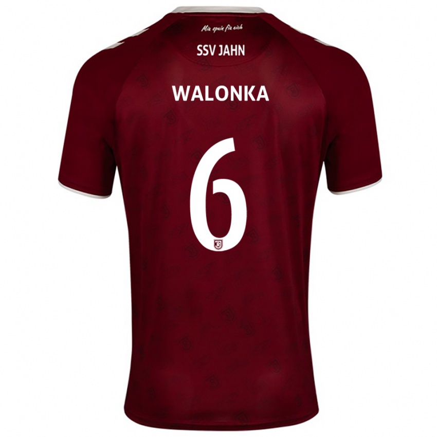 גברים Luca Walonka #6 בורדו לבן הרחק ג'רזי 2025/26 חולצה קצרה
