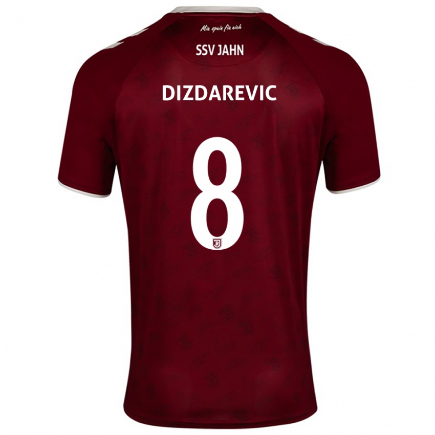 גברים Arian Dizdarevic #8 בורדו לבן הרחק ג'רזי 2025/26 חולצה קצרה