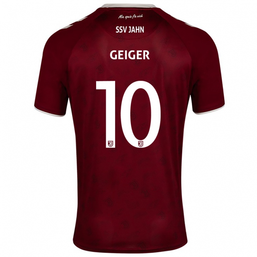 גברים Maximilian Geiger #10 בורדו לבן הרחק ג'רזי 2025/26 חולצה קצרה