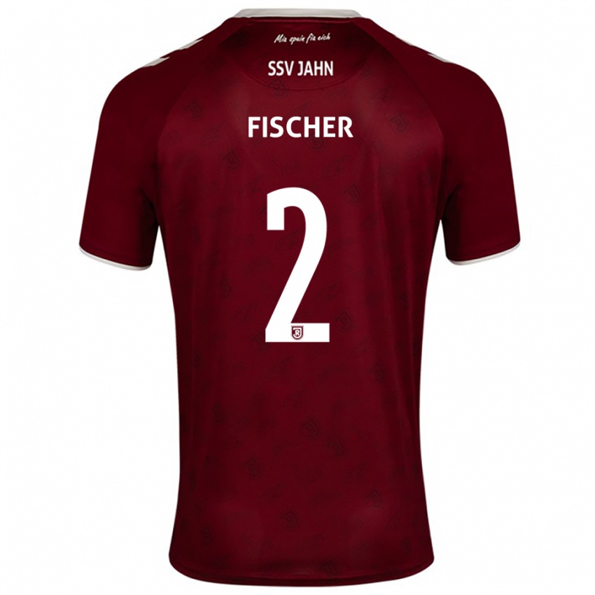 גברים Florian Fischer #2 בורדו לבן הרחק ג'רזי 2025/26 חולצה קצרה