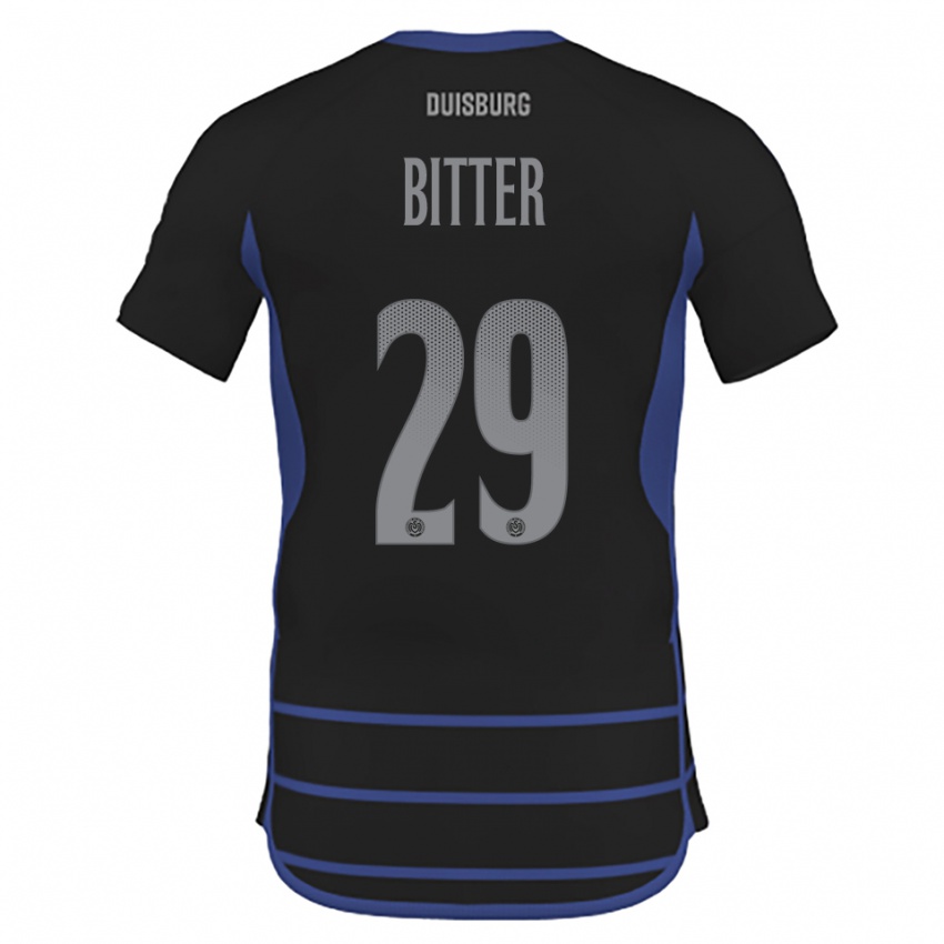 גברים Joshua Bitter #29 שחור כחול הרחק ג'רזי 2025/26 חולצה קצרה