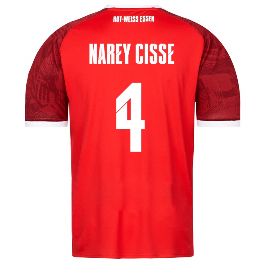 גברים איברהים נארי סיסה #4 אדום בורדו לבן הרחק ג'רזי 2025/26 חולצה קצרה