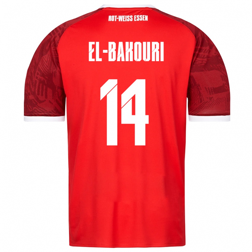 גברים Ibrahim El-Bakouri #14 אדום בורדו לבן הרחק ג'רזי 2025/26 חולצה קצרה