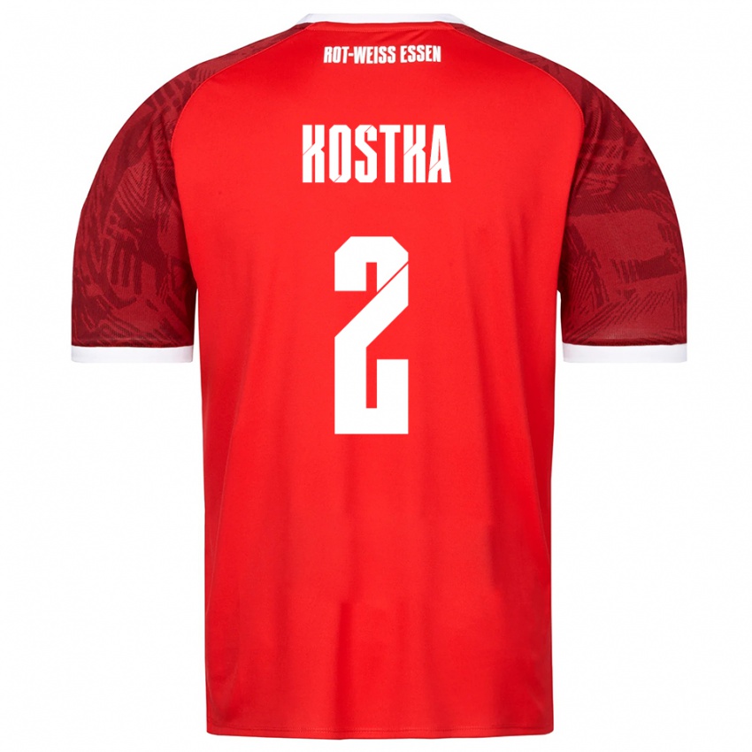 גברים Michael Kostka #2 אדום בורדו לבן הרחק ג'רזי 2025/26 חולצה קצרה