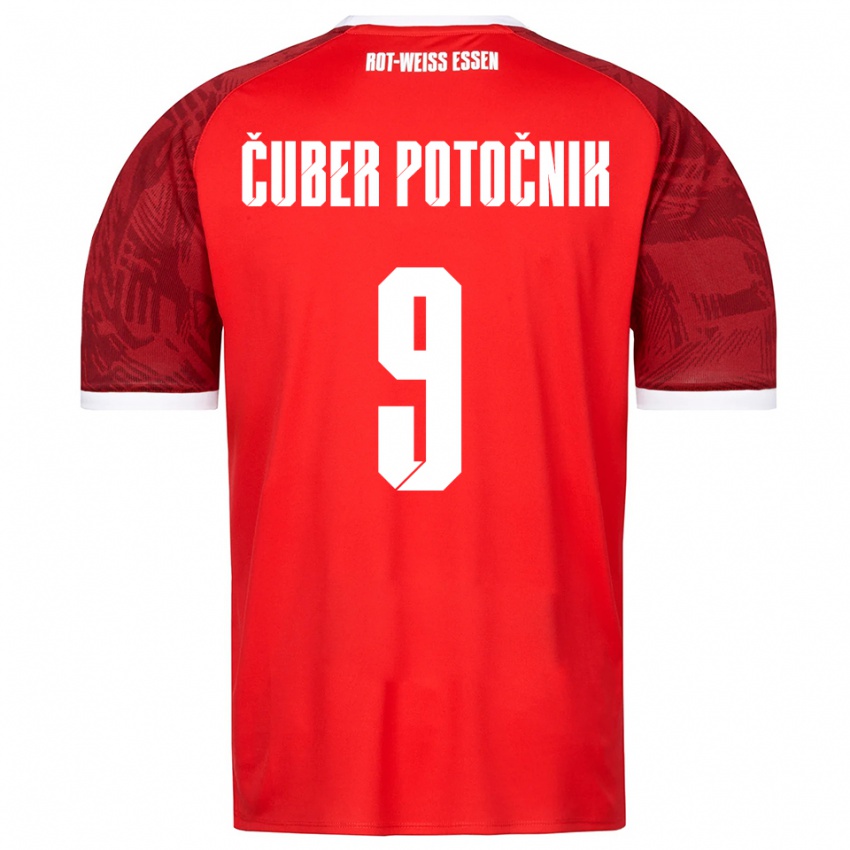 גברים Jaka Cuber Potocnik #9 אדום בורדו לבן הרחק ג'רזי 2025/26 חולצה קצרה