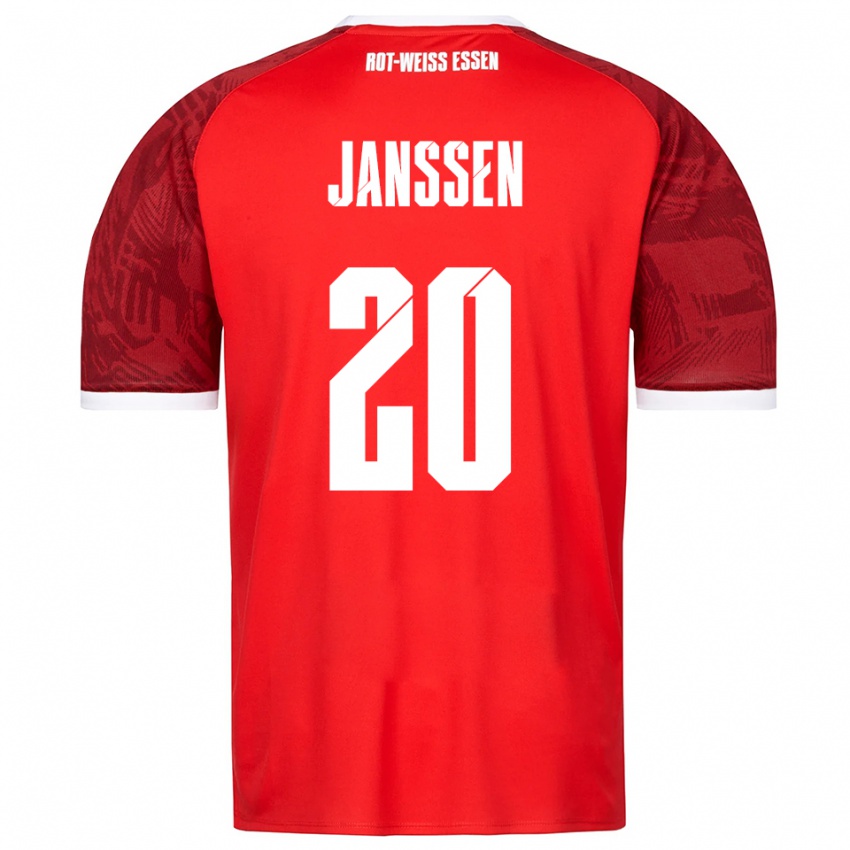 גברים מארק יאנסן #20 אדום בורדו לבן הרחק ג'רזי 2025/26 חולצה קצרה
