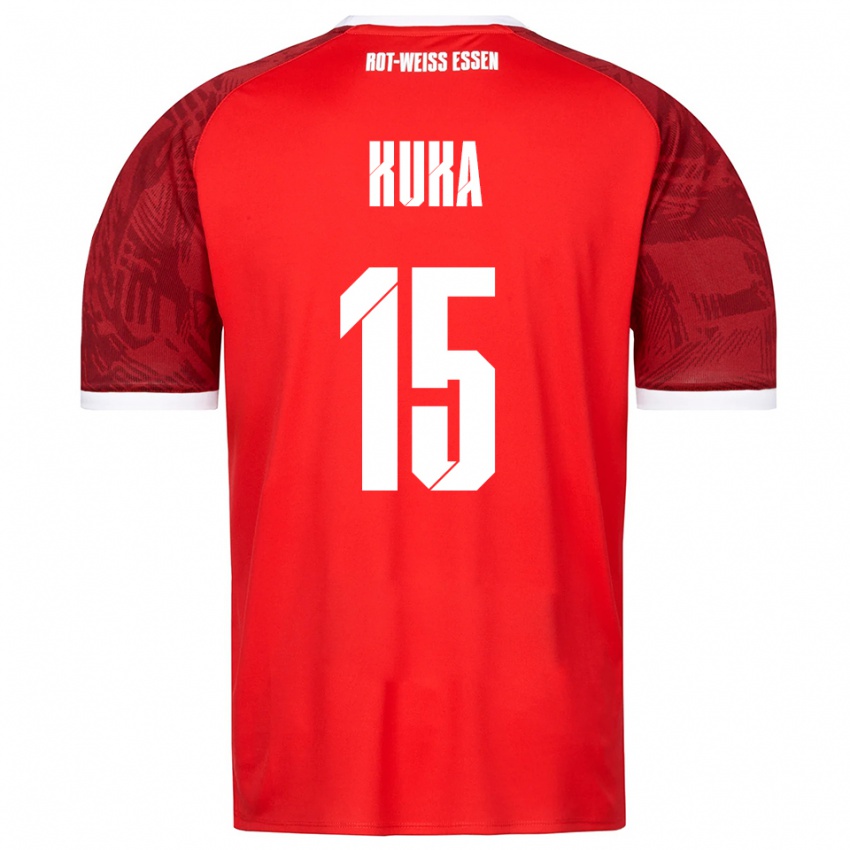 גברים Hamid Kuka #15 אדום בורדו לבן הרחק ג'רזי 2025/26 חולצה קצרה