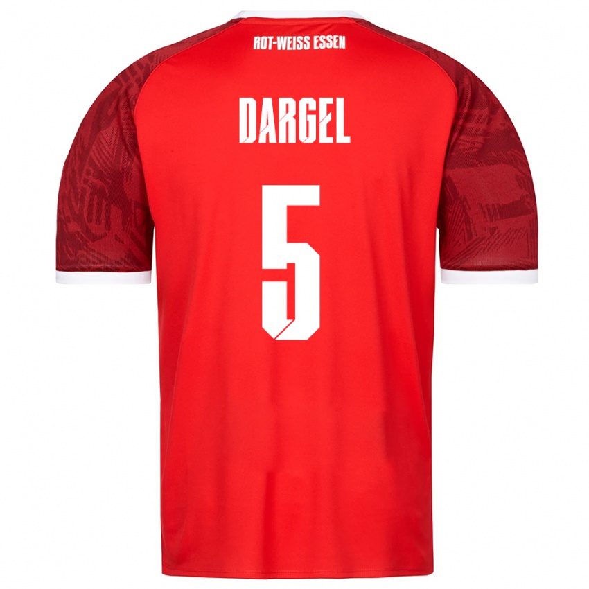 גברים Timo Dargel #5 אדום בורדו לבן הרחק ג'רזי 2025/26 חולצה קצרה