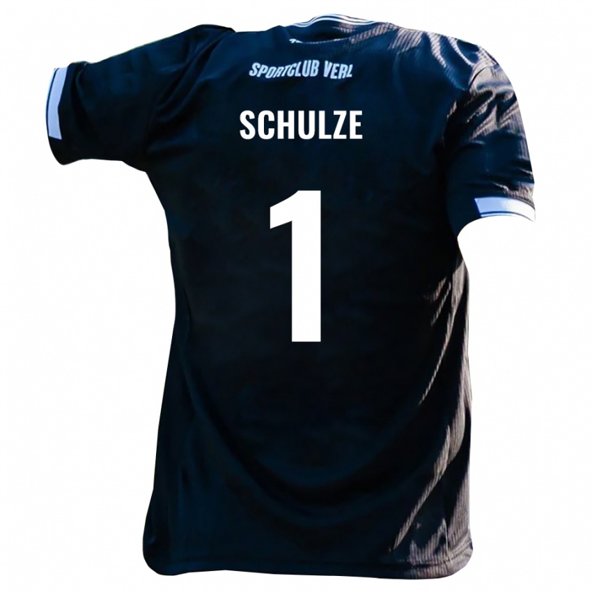 גברים Philipp Schulze #1 שחור לבן הרחק ג'רזי 2025/26 חולצה קצרה