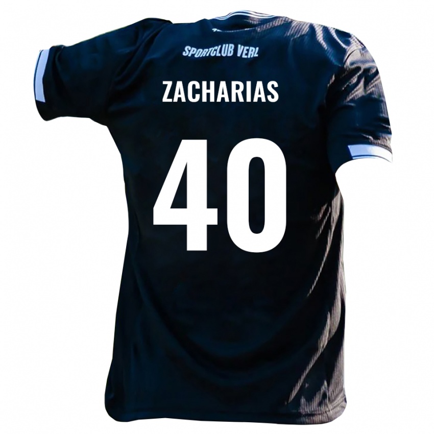 גברים מרלון זכריאס #40 שחור לבן הרחק ג'רזי 2025/26 חולצה קצרה
