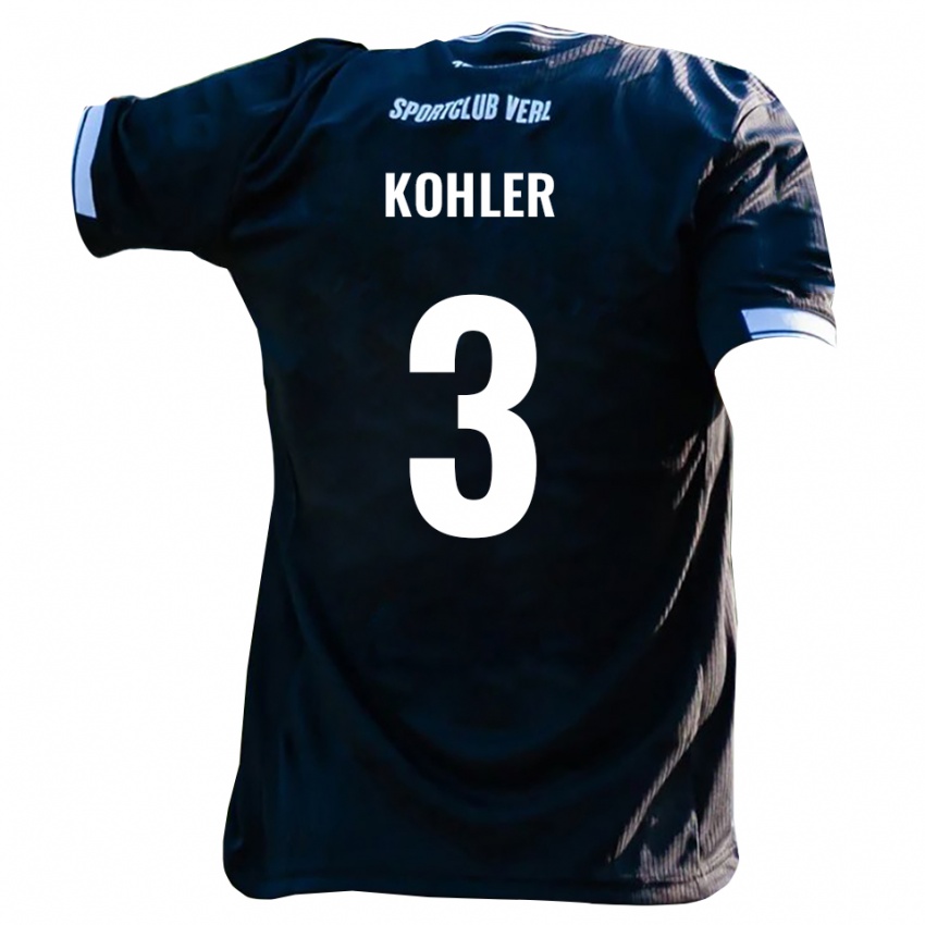 גברים אית'ן קולר #3 שחור לבן הרחק ג'רזי 2025/26 חולצה קצרה